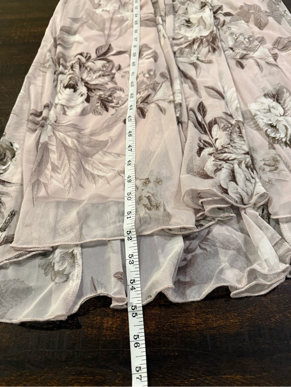 Kate & Lily Blush Floral Chiffon Maxi Dress Smocked Waist Size 4 - Picture 10 of 12